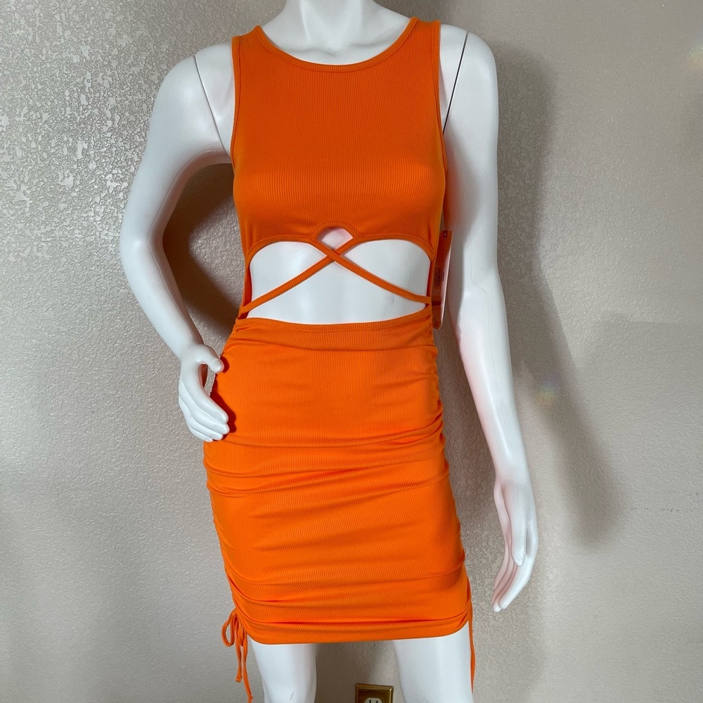 Almost Famous Halter Cut-Out Waist Midi Dress  Size S NWT